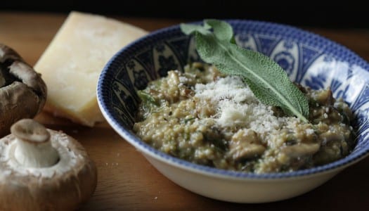 Kale and Mushroom Oatmeal Risotto
