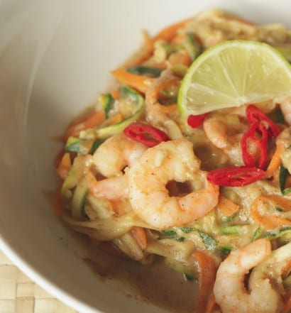 prawn satay zoodles